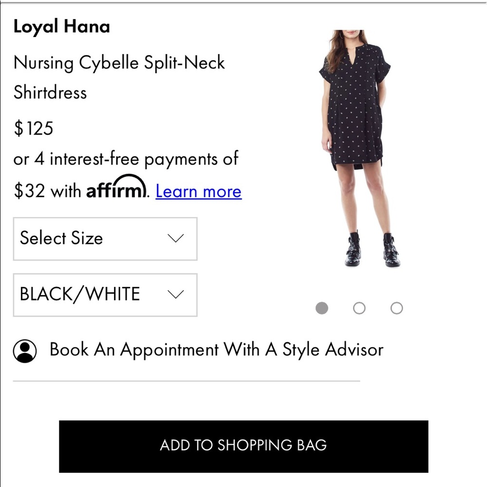 Loyal Hana nursing shirtdress size small